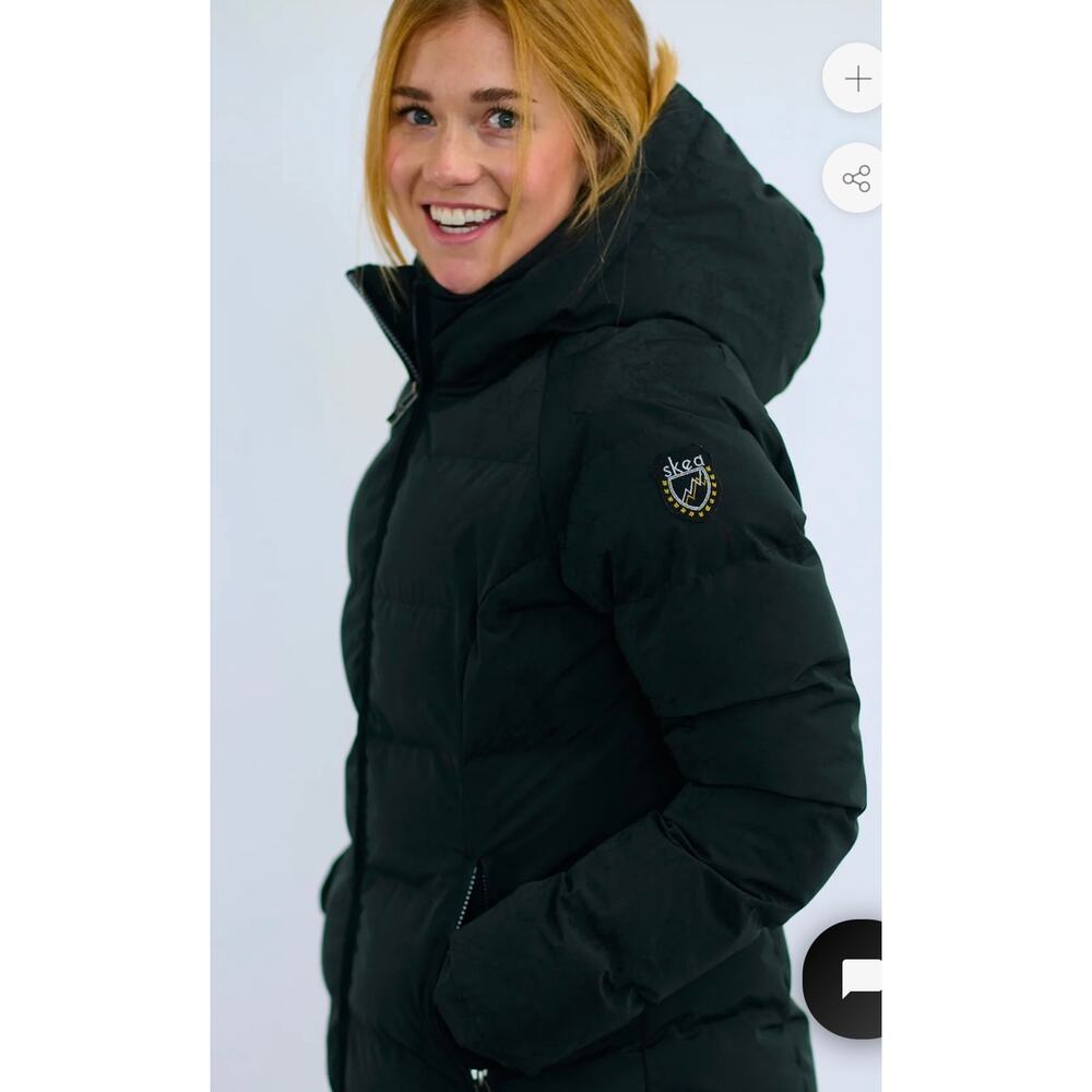 Skea Limited NWT Re-Anna Parka Coat in Black Crackle size 12